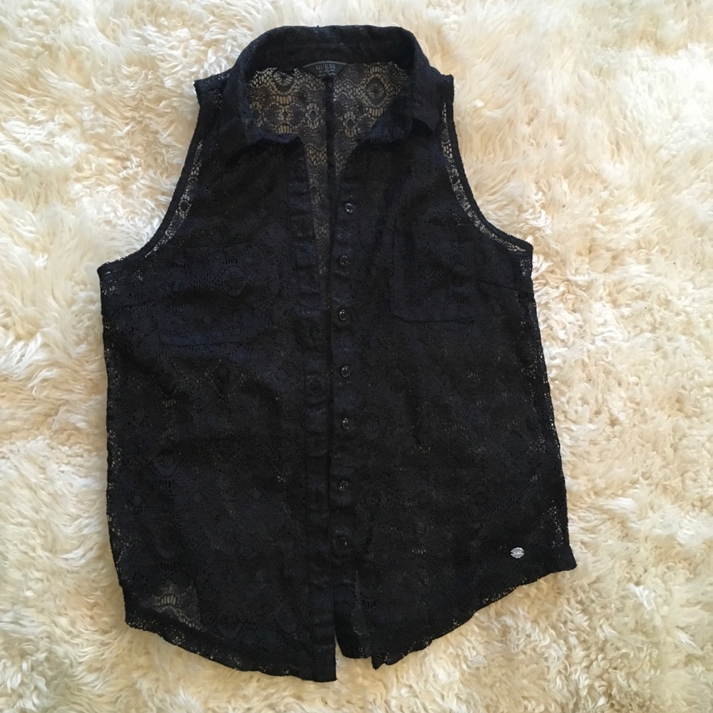 Guess sleeveless Lacey blouse